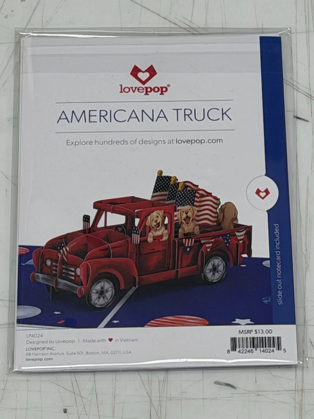 Love Americana Truck Red Pop-Up Card